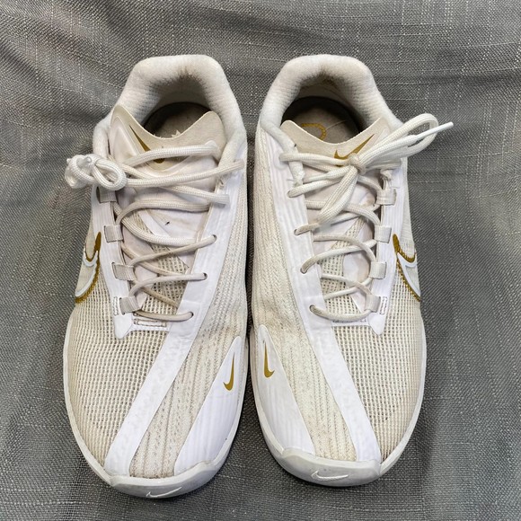 Nike React Metcon Turbo 'White Metallic Gold' CT1249-100 Women Trainers Sz 7.5 - Picture 2 of 9